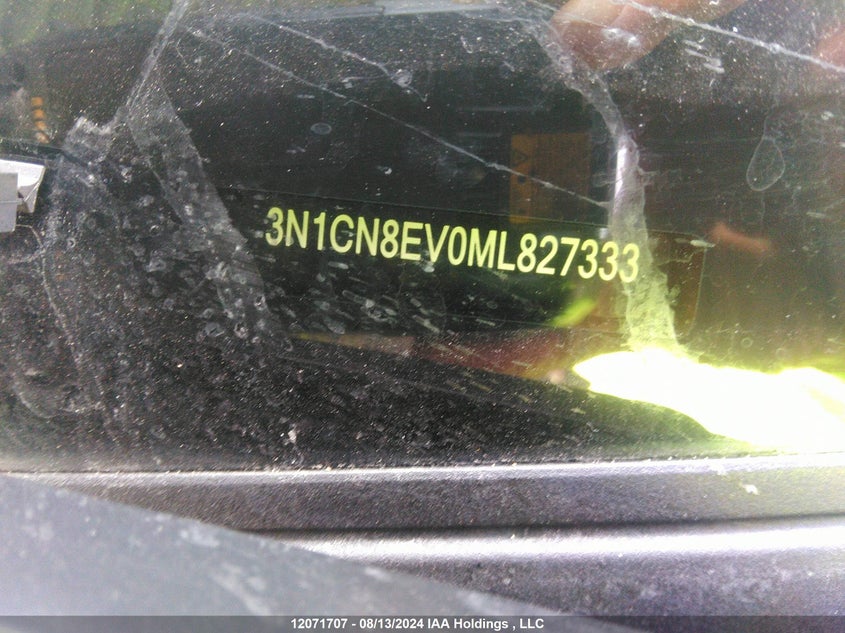 2021 Nissan Versa VIN: 3N1CN8EV0ML827333 Lot: 12071707