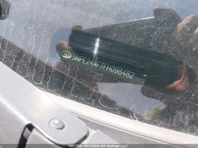 2015 Hyundai Sonata Se VIN: 5NPE24AF7FH098482 Lot: 12071709