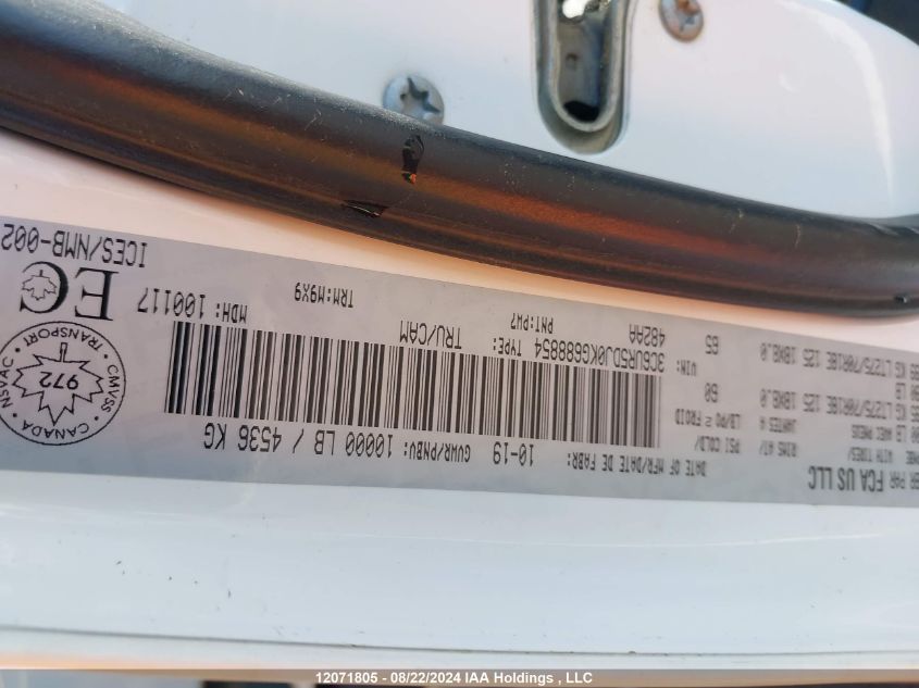 2019 Ram 2500 Big Horn VIN: 3C6UR5DJ0KG688854 Lot: 12071805