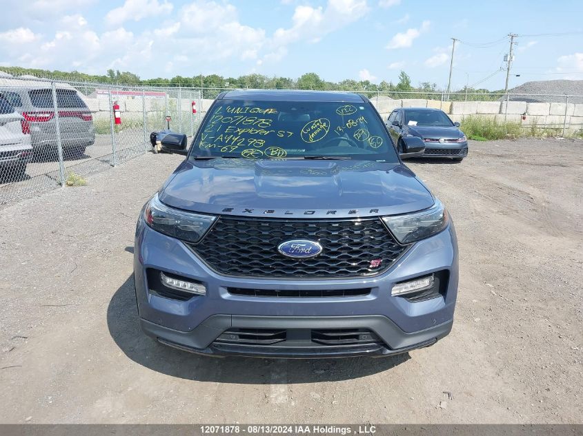 2021 Ford Explorer St VIN: 1FM5K8GC6MGA44298 Lot: 12071878