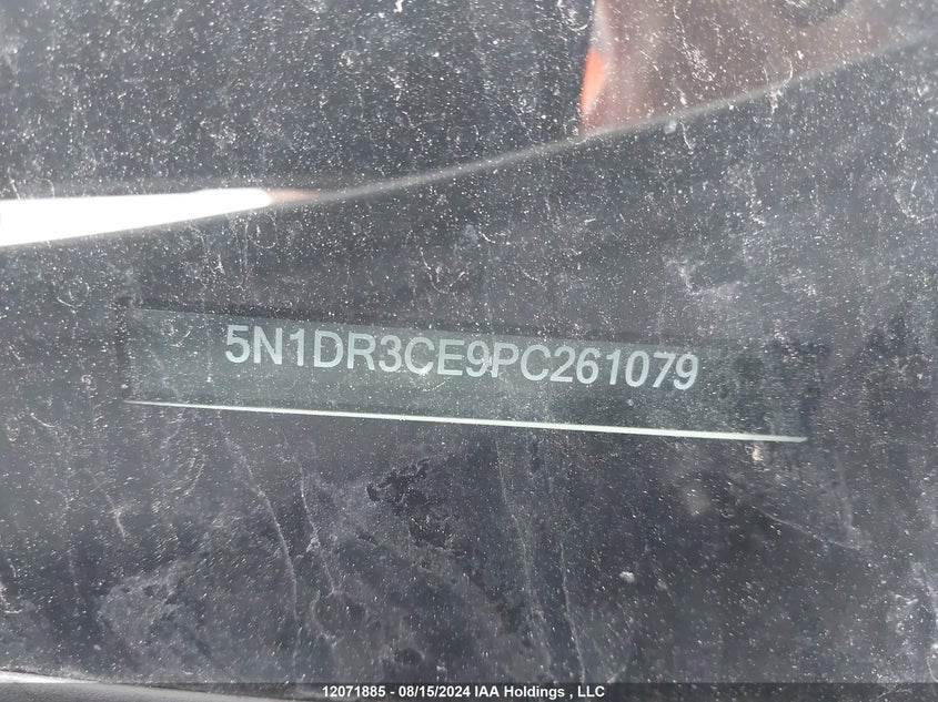 2023 Nissan Pathfinder VIN: 5N1DR3CE9PC261079 Lot: 12071885