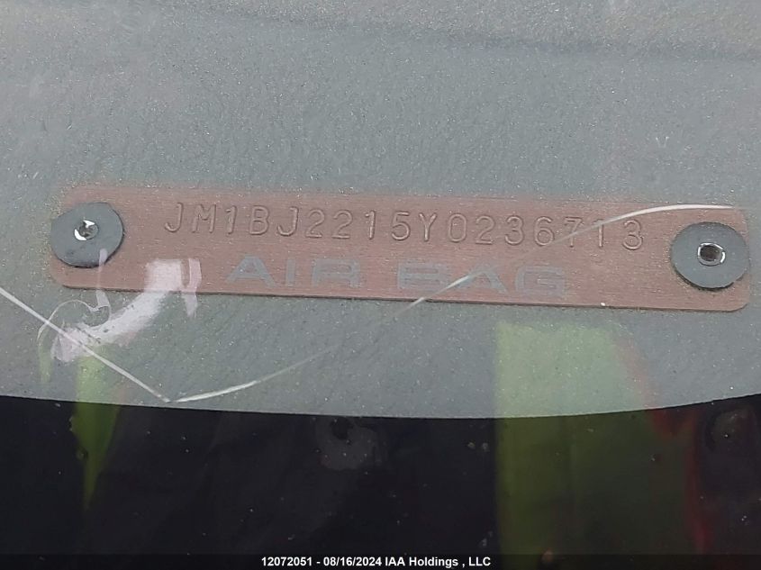 2000 Mazda Protege Es VIN: JM1BJ2215Y0236713 Lot: 12072051