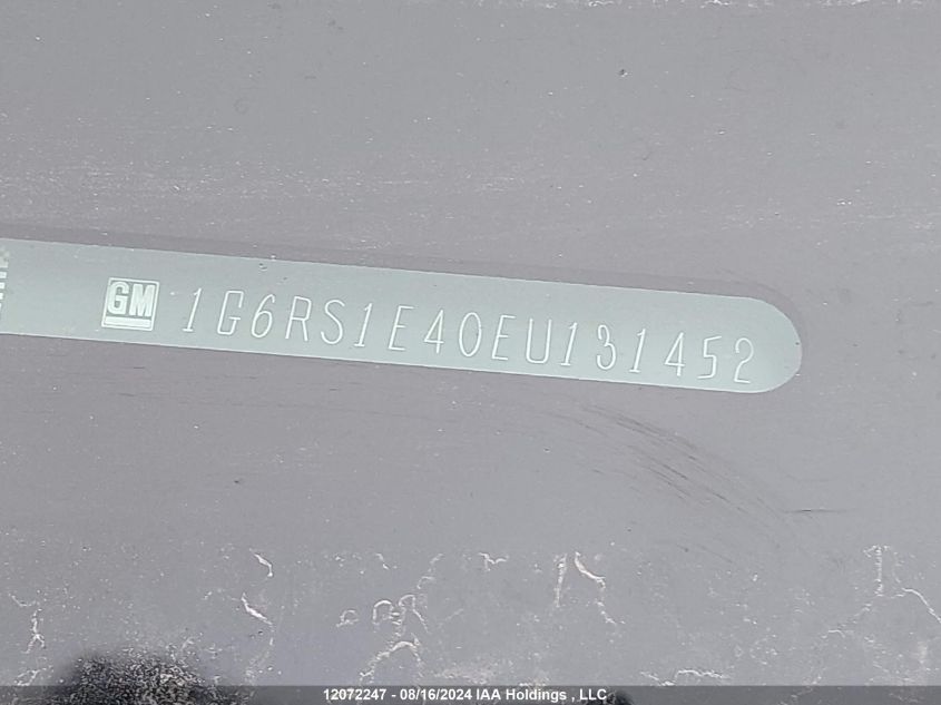 2014 Cadillac Elr VIN: 1G6RS1E40EU131452 Lot: 12072247