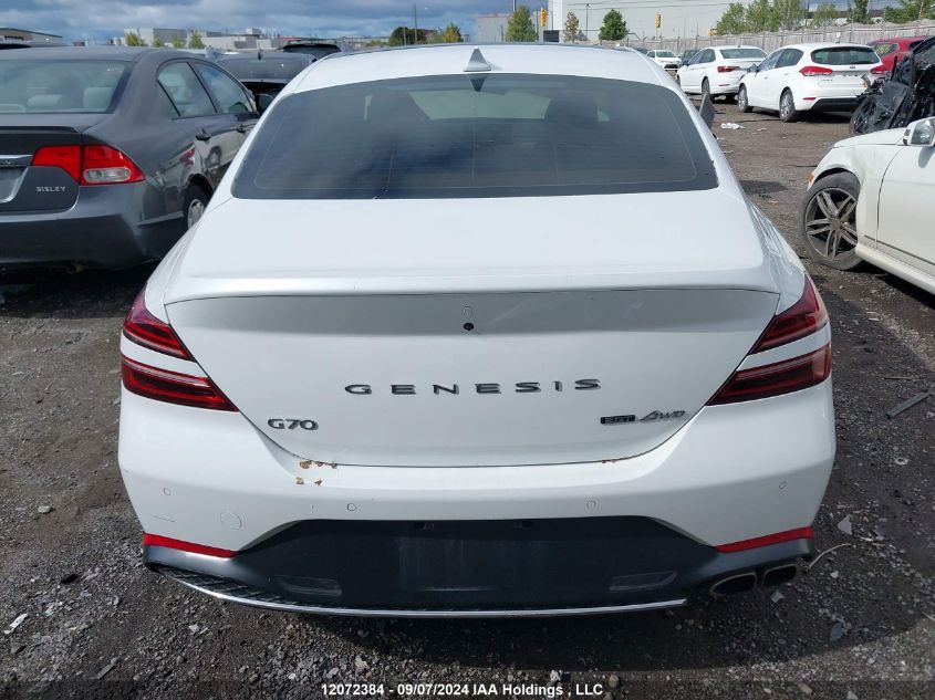 2022 Genesis G70 VIN: KMTG34TAXNU096528 Lot: 12072384