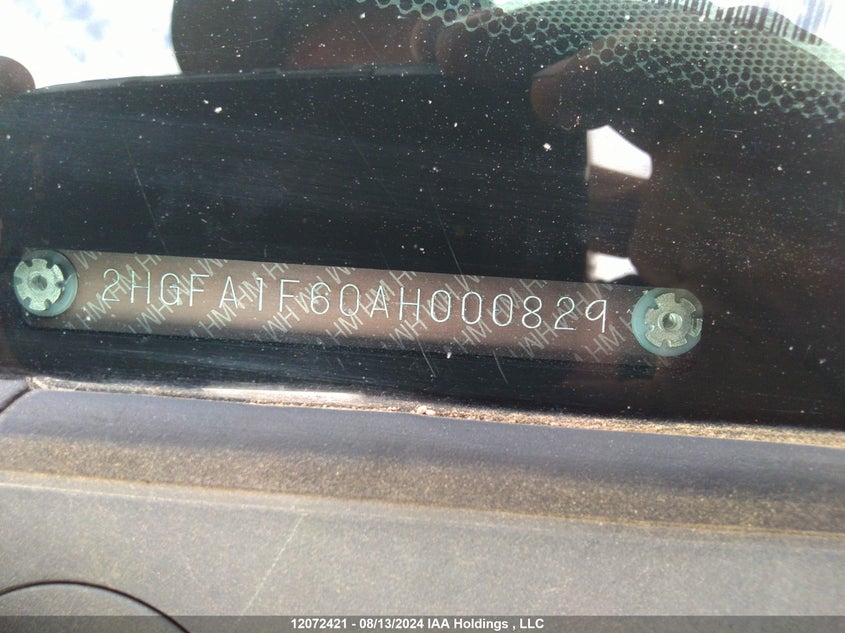 2010 Honda Civic Sdn VIN: 2HGFA1F60AH000829 Lot: 12072421