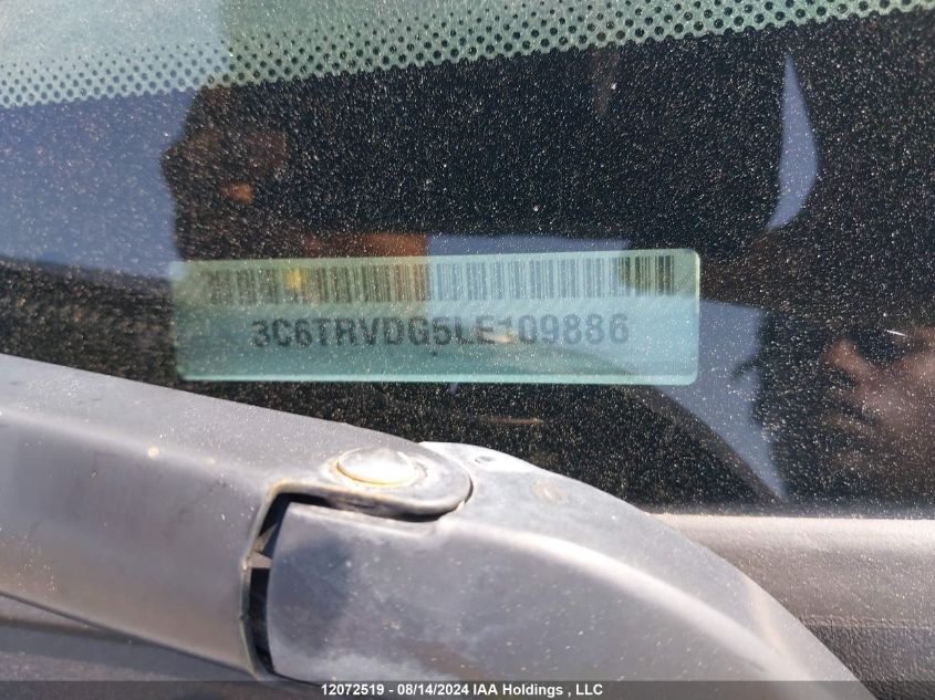 2020 Ram Promaster 2500 2500 High VIN: 3C6TRVDG5LE109886 Lot: 12072519