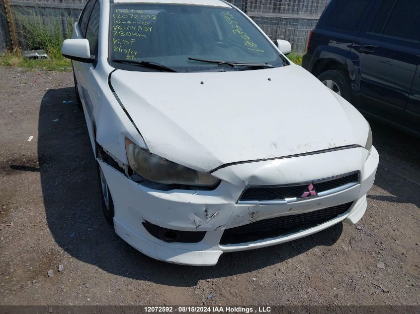 2010 Mitsubishi Lancer Es/Es Sport VIN: JA32U2FU7AU604334 Lot: 12072592