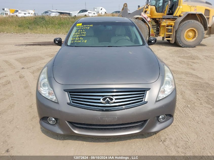 2012 Infiniti G25 VIN: JN1DV6AR1CM861772 Lot: 12072624