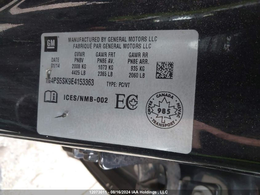 2014 Buick Verano VIN: 1G4PS5SK9E4153363 Lot: 12073011