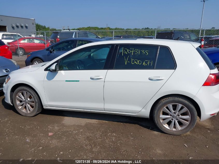 2017 Volkswagen Golf VIN: 3VW117AU0HM020671 Lot: 12073135