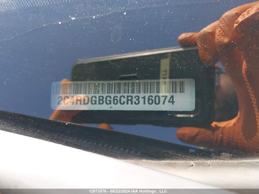 2012 Dodge Grand Caravan Se VIN: 2C4RDGBG6CR316074 Lot: 12073576