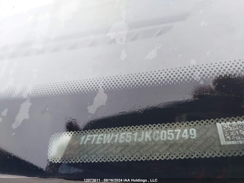 2018 Ford F150 Supercrew VIN: 1FTEW1E51JKC05749 Lot: 12073611