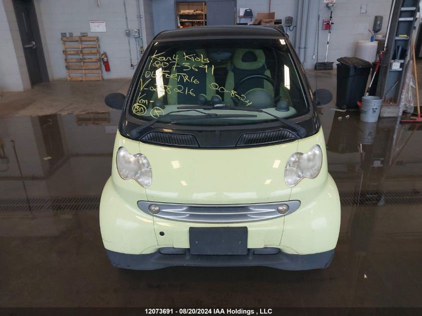 2006 Smart Fortwo VIN: WMEAJ00F36J258216 Lot: 12073691