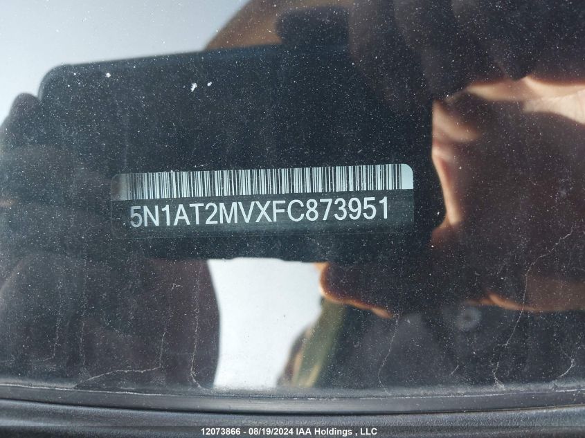 2015 Nissan Rogue S/Sl/Sv VIN: 5N1AT2MVXFC873951 Lot: 12073866