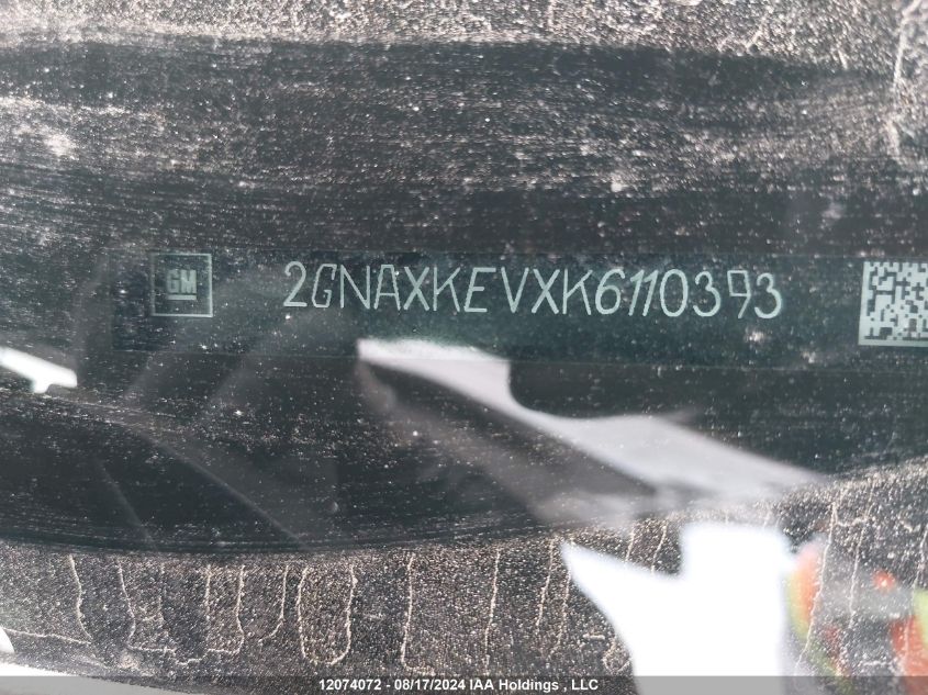 2019 Chevrolet Equinox VIN: 2GNAXKEVXK6110393 Lot: 12074072