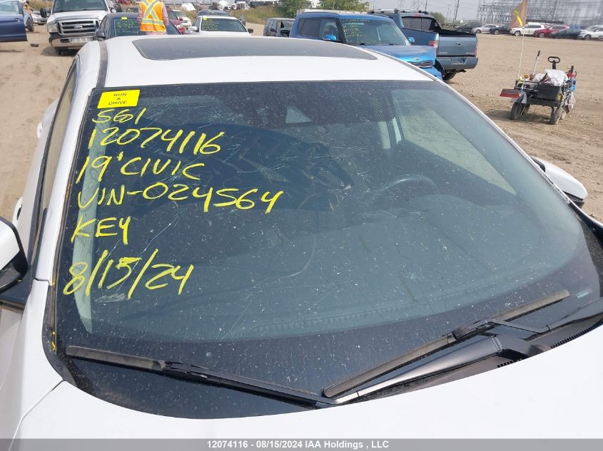 2019 Honda Civic Ex VIN: 2HGFC2F7XKH024565 Lot: 12074116