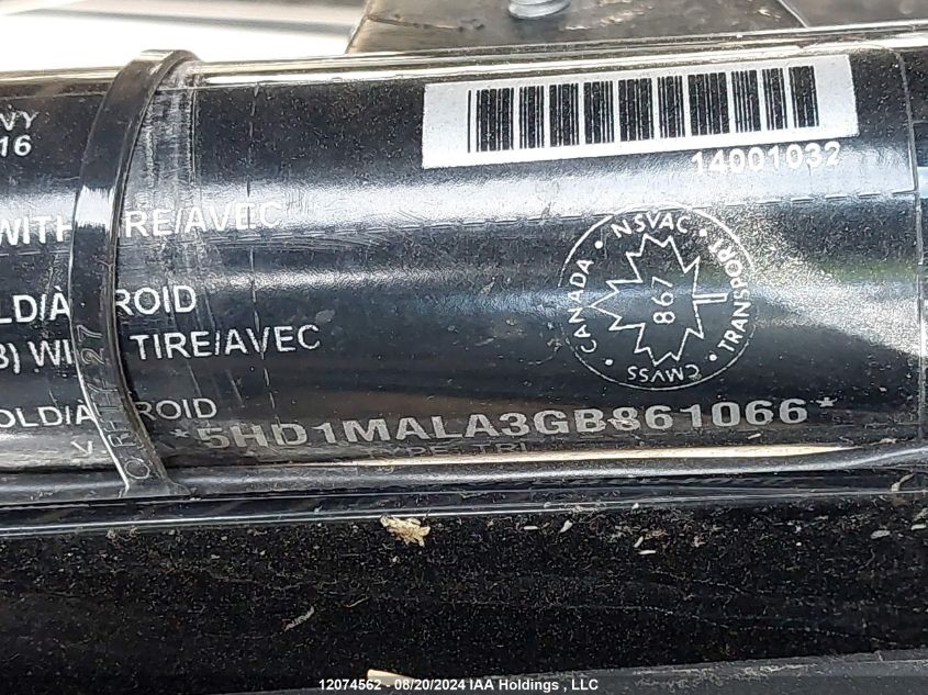 2016 Harley-Davidson Flhtcutg Tri Glide Ultra VIN: 5HD1MALA3GB861066 Lot: 12074562