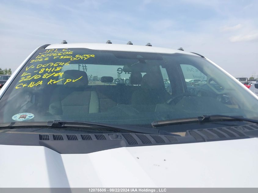 2022 Ford F350 Super Duty VIN: 1FT8X3D69NED07546 Lot: 12075505