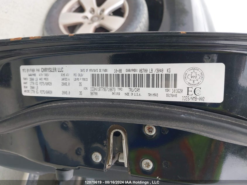 2009 Dodge Ram 1500 VIN: 1D3HV18T79S718873 Lot: 12075619