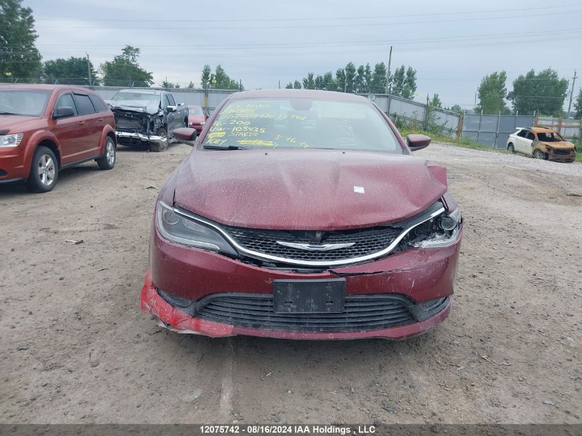 2016 Chrysler 200 Lx VIN: 1C3CCCFBXGN105435 Lot: 12075742