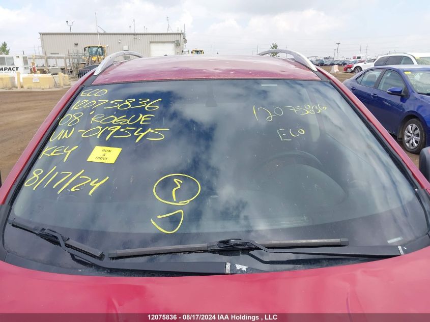 2008 Nissan Rogue Sl VIN: JN8AS58T48W019545 Lot: 12075836