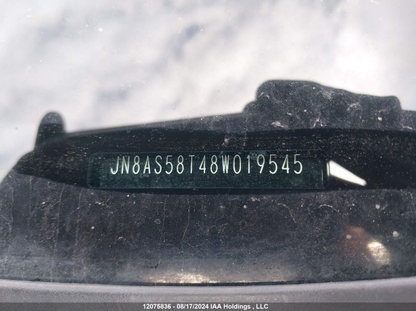 2008 Nissan Rogue Sl VIN: JN8AS58T48W019545 Lot: 12075836