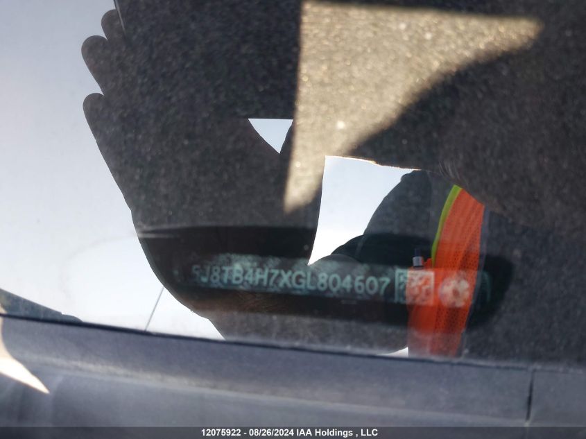 2016 Acura Rdx VIN: 5J8TB4H7XGL804607 Lot: 12075922