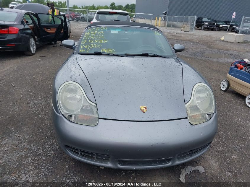 2002 Porsche Boxster S VIN: WP0CB29812U663200 Lot: 12076026