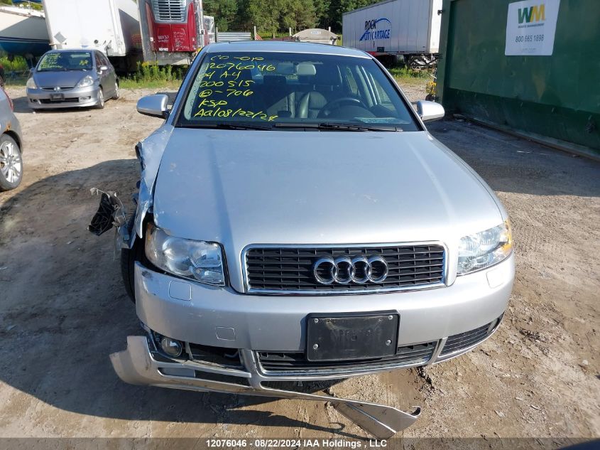 2004 Audi A4 VIN: WAUJC68E74A200515 Lot: 12076046