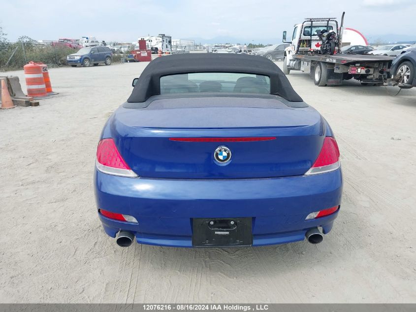 2005 BMW 6 Series VIN: WBAEK73495B323916 Lot: 12076216