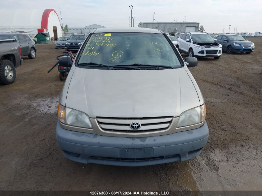 4T3ZF19C71U330496 2001 Toyota Sienna Ce