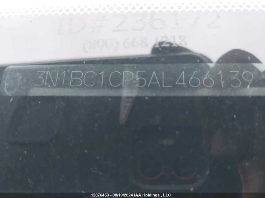 2010 Nissan Versa S/Sl VIN: 3N1BC1CP5AL466139 Lot: 12076453