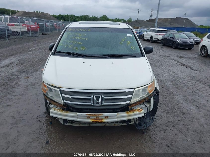 2012 Honda Odyssey Touring/Touring Elite VIN: 5FNRL5H93CB505244 Lot: 12076467