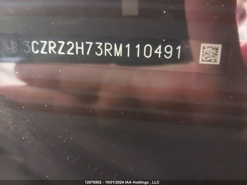 2024 Honda Hr-V Exl VIN: 3CZRZ2H73RM110491 Lot: 12076502