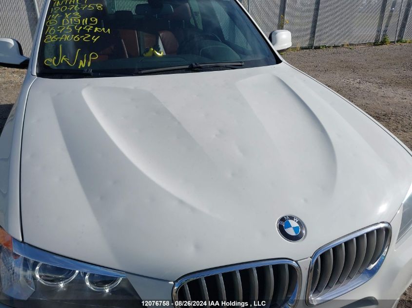 2014 BMW X3 xDrive28I VIN: 5UXWX9C54E0D19119 Lot: 12076758