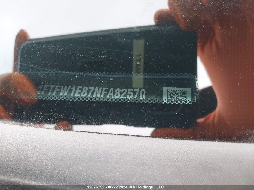 2022 Ford F150 Supercrew VIN: 1FTFW1E87NFA82570 Lot: 12076759