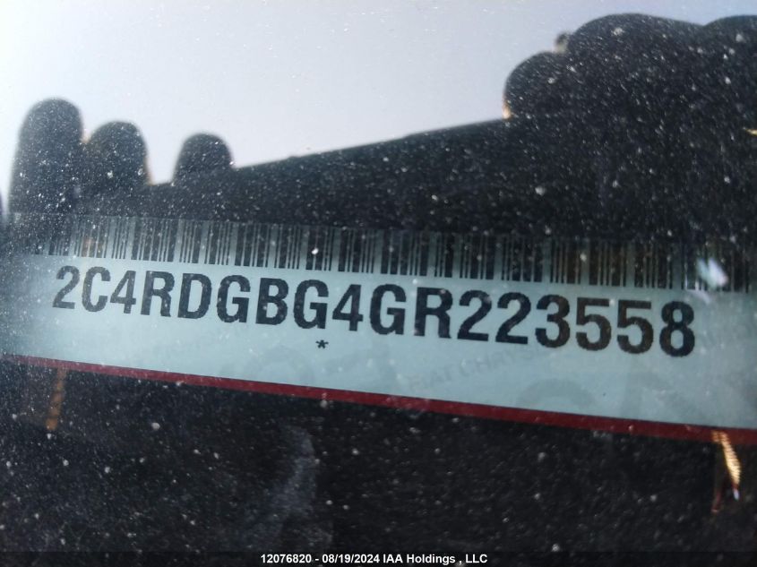 2016 Dodge Grand Caravan Se/Sxt VIN: 2C4RDGBG4GR223558 Lot: 12076820