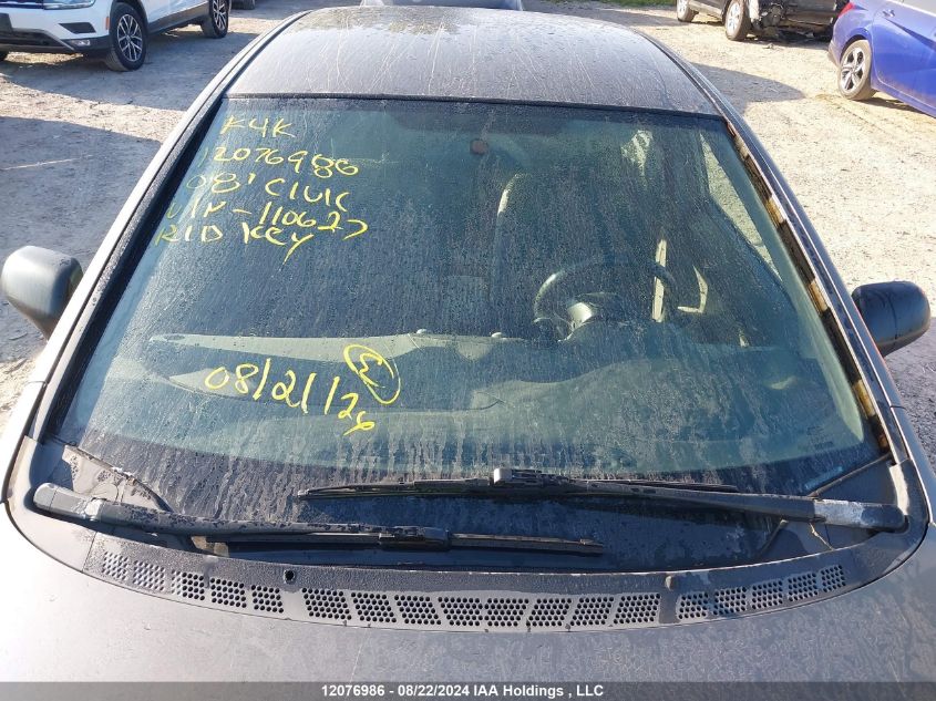 2008 Honda Civic Dx-G VIN: 2HGFA16408H110627 Lot: 12076986