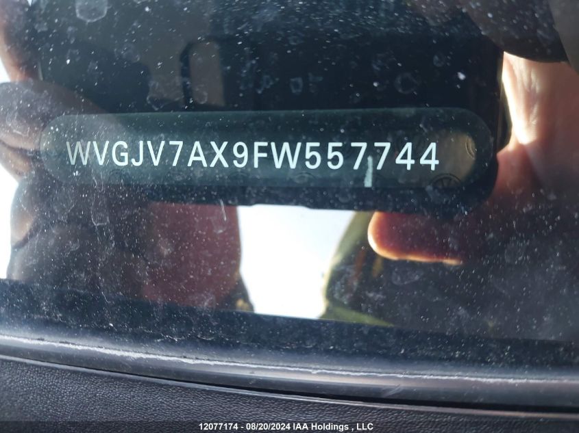 2015 Volkswagen Tiguan VIN: WVGJV7AX9FW557744 Lot: 12077174