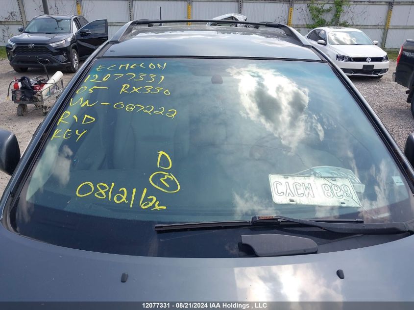 2005 Lexus Rx 330 VIN: JTJHA31U150087222 Lot: 12077331