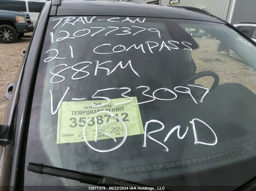 2021 Jeep Compass Trailhawk VIN: 3C4NJDDBXMT533097 Lot: 12077379