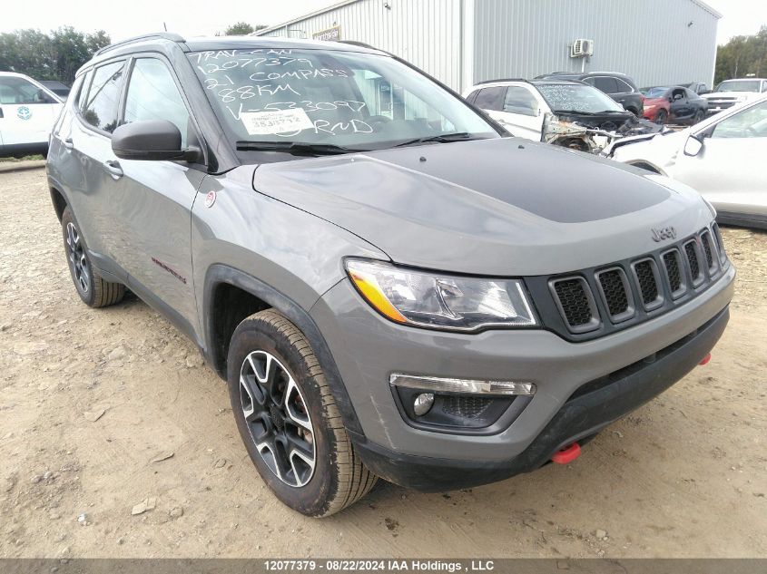 2021 Jeep Compass Trailhawk VIN: 3C4NJDDBXMT533097 Lot: 12077379