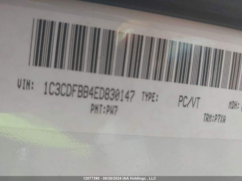 2014 Dodge Dart Sxt VIN: 1C3CDFBB4ED830147 Lot: 12077390