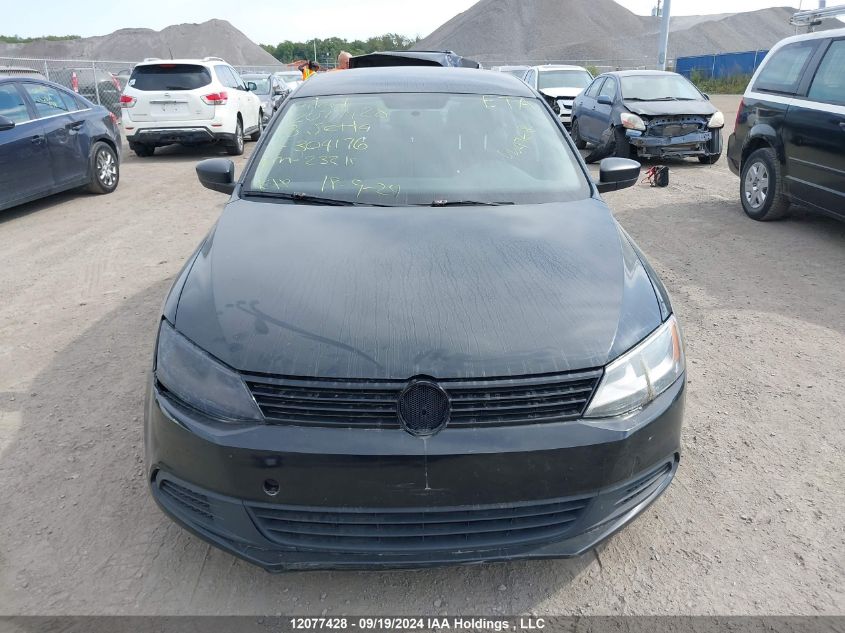 2013 Volkswagen Jetta Sedan VIN: 3VW2K7AJ6DM304176 Lot: 12077428