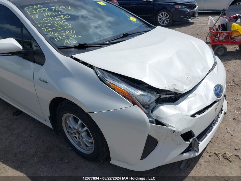2018 Toyota Prius VIN: JTDKBRFU2J3591580 Lot: 12077694