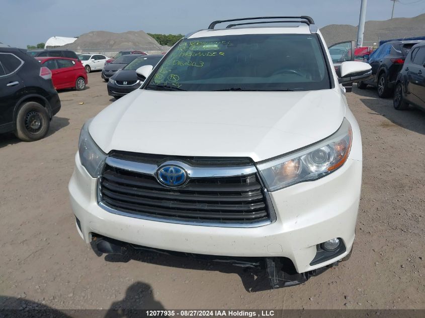 2016 Toyota Highlander Hybrid Ltd Platinum VIN: 5TDDCRFH2GS016203 Lot: 12077935