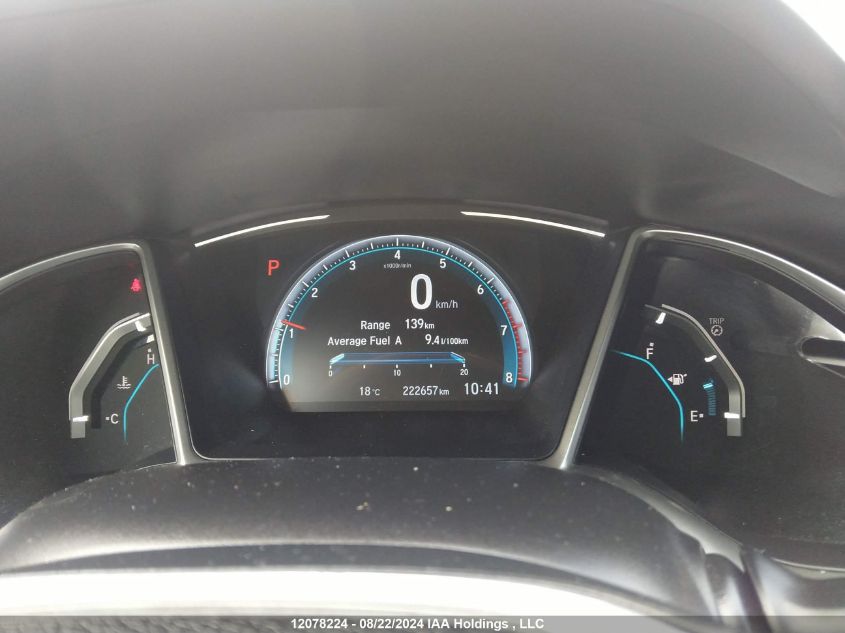 2019 Honda Civic Touring VIN: 2HGFC1F91KH106762 Lot: 12078224