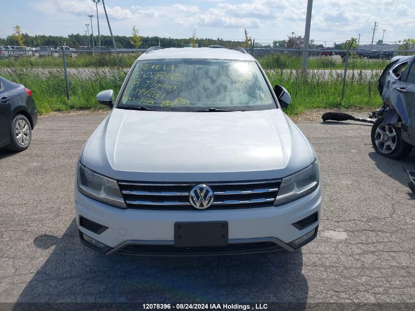 2018 Volkswagen Tiguan VIN: 3VV0B7AX8JM144281 Lot: 12078396