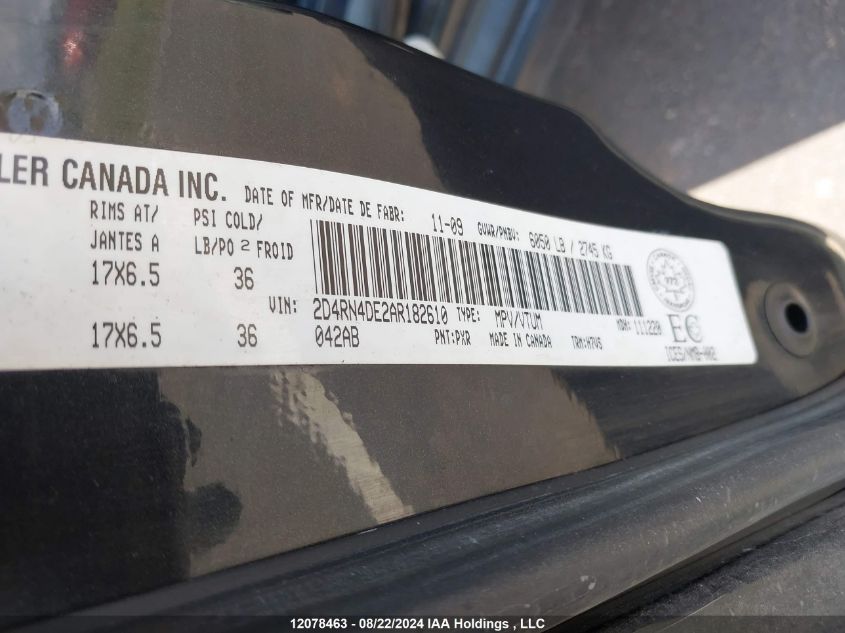 2D4RN4DE2AR182610 2010 Dodge Grand Caravan Se