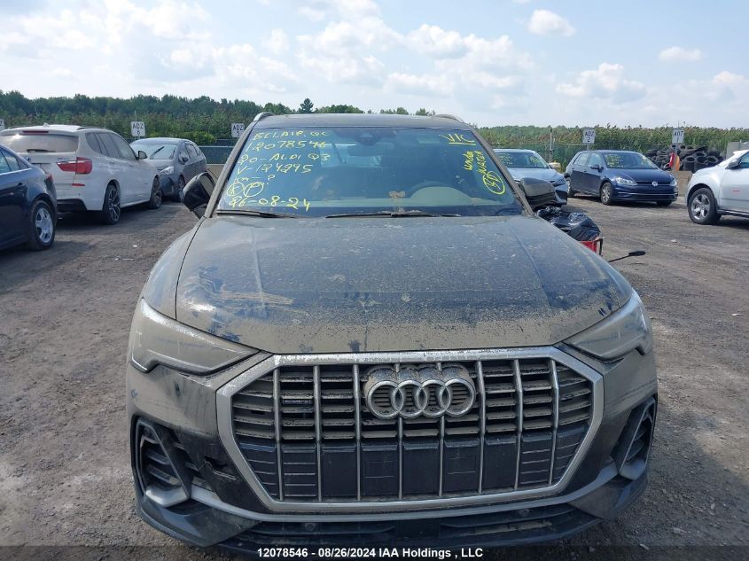 2020 Audi Q3 VIN: WA1EECF31L1124295 Lot: 12078546